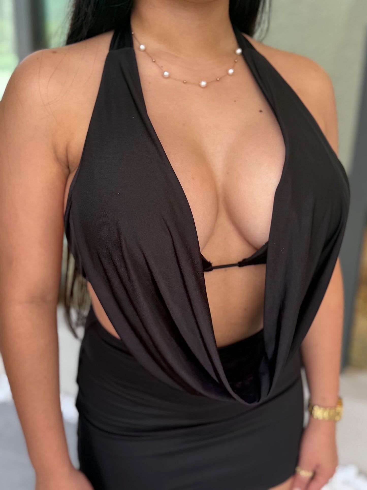 Black halter top