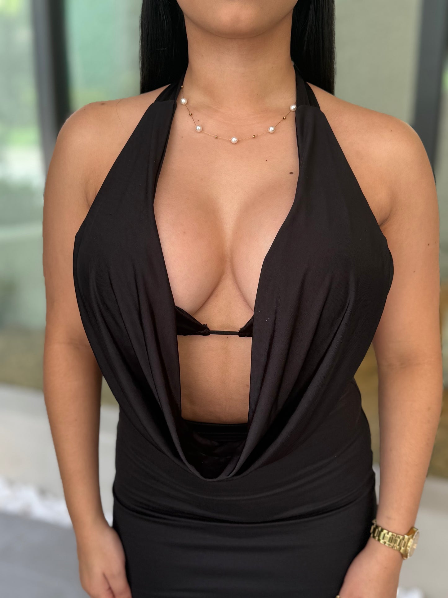 Black halter top