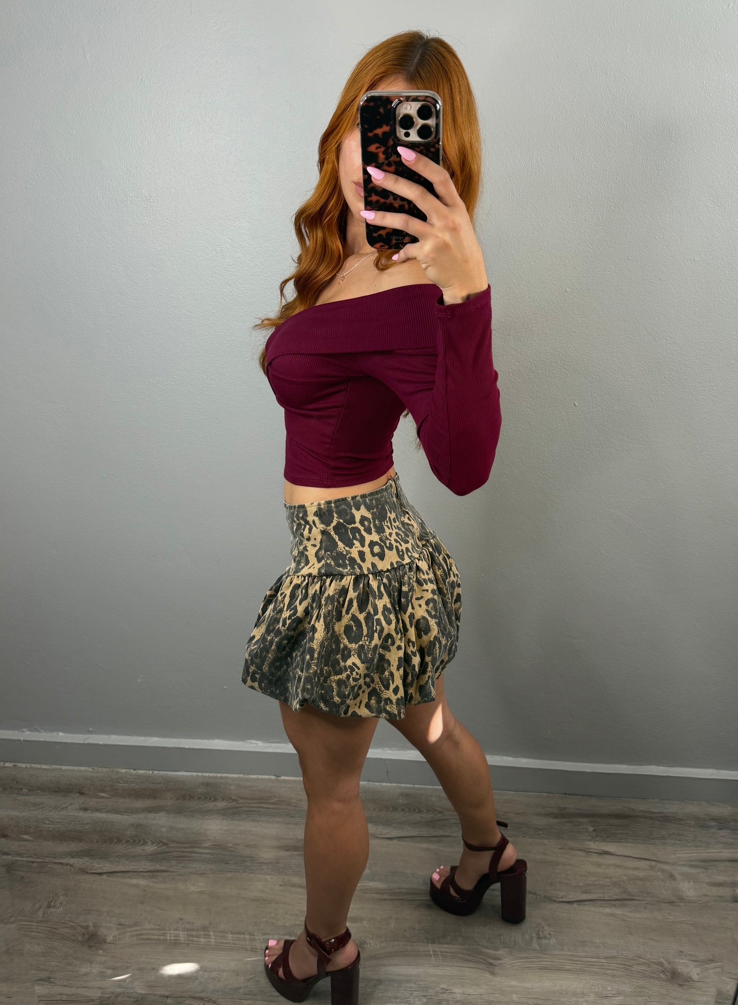 LEOPARD MINI SKIRT